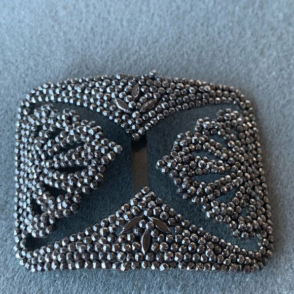 French Victorian antique silver steel buckle main image 14